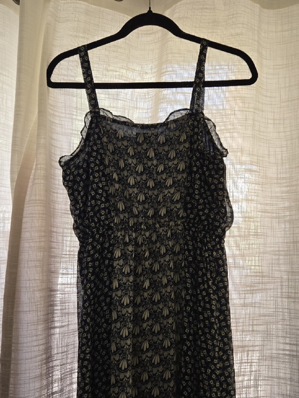 GAP Navy/Cream Floral Sleeveless Maxi Dress - Picture 5 of 6